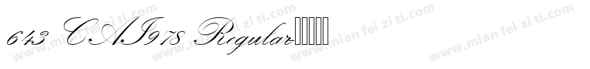 643 CAI978 Regular字体转换